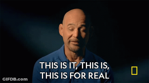 Bald Man In Blue Shirt Says This Is It This Is For Real GIF