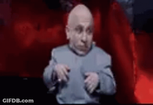 Bald Man In Blue Suit Funny Face Red Curtain GIF