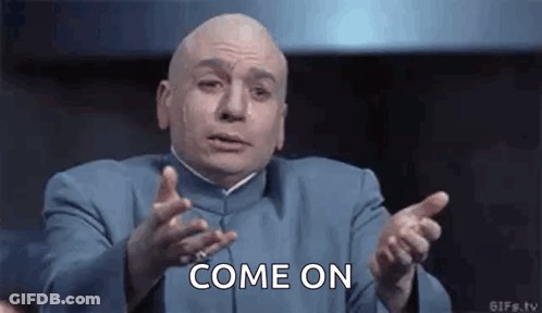 Bald Man In Blue Suit Saying Come On GIF
