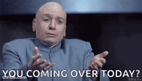 Bald Man In Blue Suit Saying You Coming Over Today GIF
