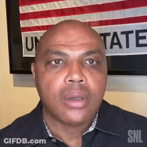 Bald Man In Front Of American Flag Saying State GIF