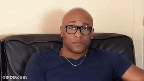 Bald Man In Glasses And Blue Shirt GIF