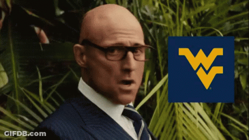 Bald Man In Glasses And Suit With Blue W Logo GIF