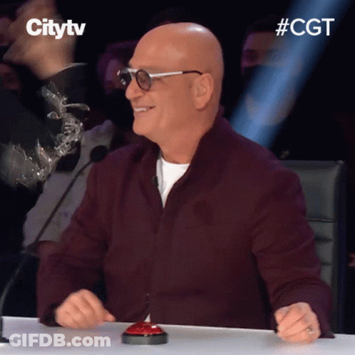 Bald Man In Glasses Red Button Saying CGT GIF