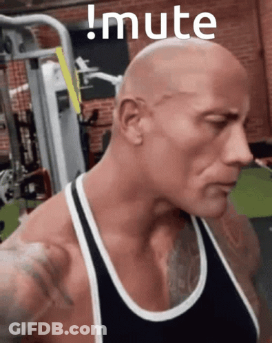 Bald Man In Gym With Mute Face GIF