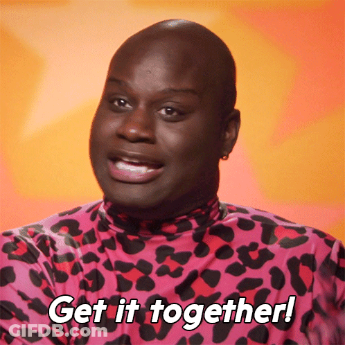 Bald Man In Leopard Print Shirt Says Get It Together GIF