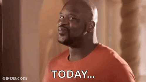 Bald Man In Orange Shirt Saying Today GIF
