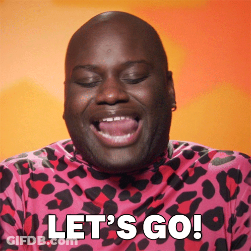 Bald Man In Pink Leopard Print Shirt Says Let's Go GIF