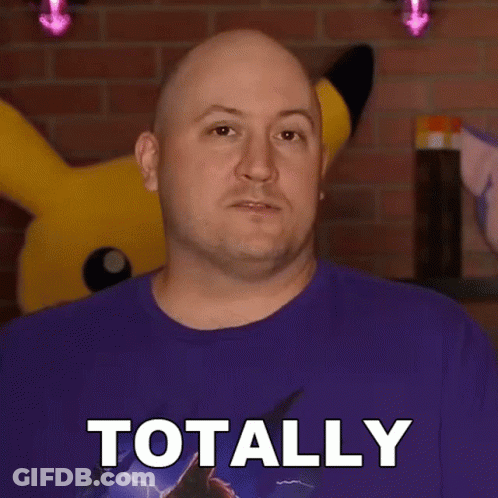 Bald Man In Purple Shirt Says Totally GIF