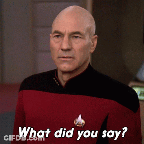 Bald Man In Red And Black Uniform Says What Did You Say GIF