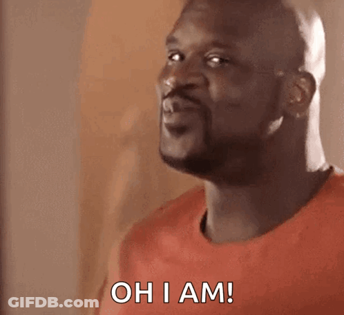 Bald Man In Red Shirt Funny Face Saying Oh I Am GIF