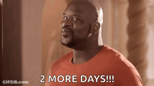 Bald Man In Red Shirt Saying 2 More Days GIF