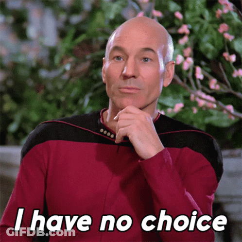 Bald Man In Red Shirt Thinking I Have No Choice GIF