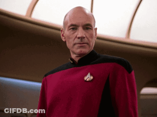Bald Man In Red Star Trek Uniform GIF