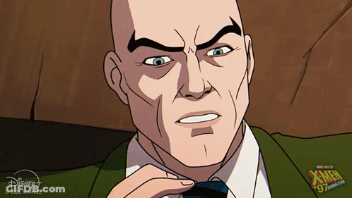 Bald Man In Red Sweater With Diamond Emblem GIF