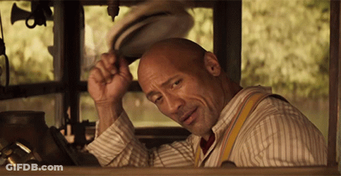 Bald Man In Striped Shirt Suspenders Adjusts Hat GIF