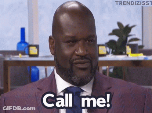 Bald Man In Suit And Tie Saying Call Me GIF