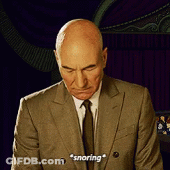 Bald Man In Suit And Tie Snoring GIF