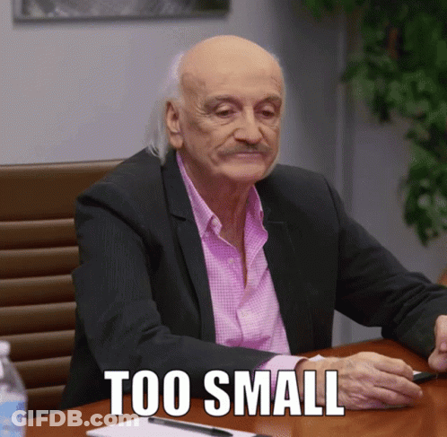Bald Man In Suit With Too Small Words GIF