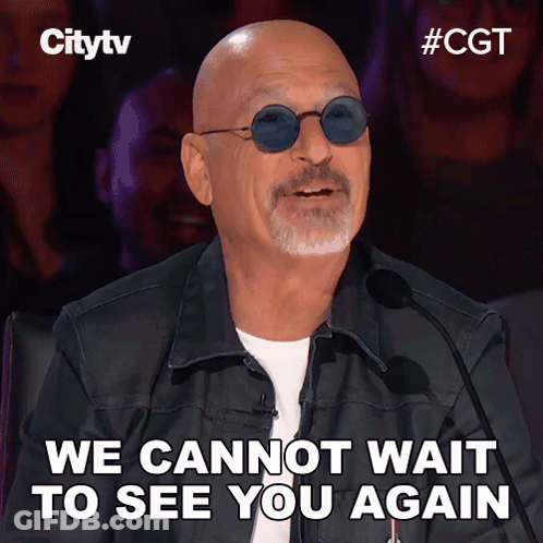 Bald Man In Sunglasses And Black Jacket Saying We Cannot Wait To See You Again GIF