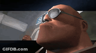Bald Man In Sunglasses Looking At Sign 54 GIF