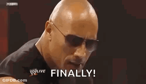 Bald Man In Sunglasses Saying Finally GIF