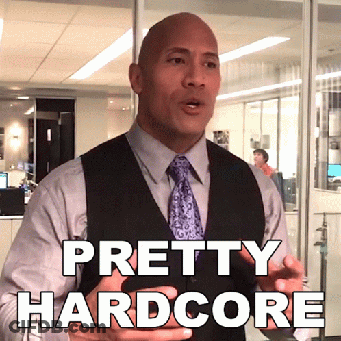 Bald Man In Vest And Tie Says Pretty Hardcore GIF