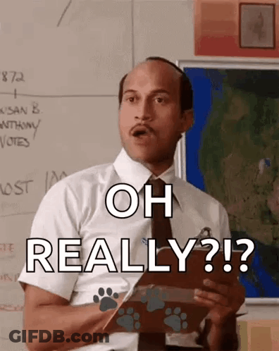 Bald Man In White Shirt Saying Oh Really GIF