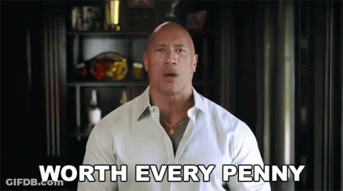 Bald Man In White Shirt Saying Worth Every Penny GIF