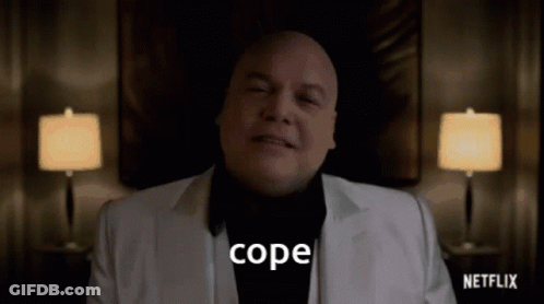 Bald Man In White Suit Says Cope GIF