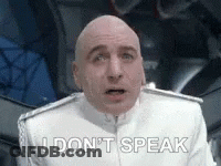 Bald Man In White Uniform Saying I Don't Speak GIF