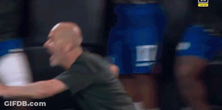 Bald Man Kneeling In Front Of LH Sign GIF