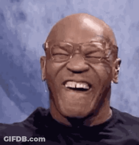 Bald Man Laughing With Glasses GIF