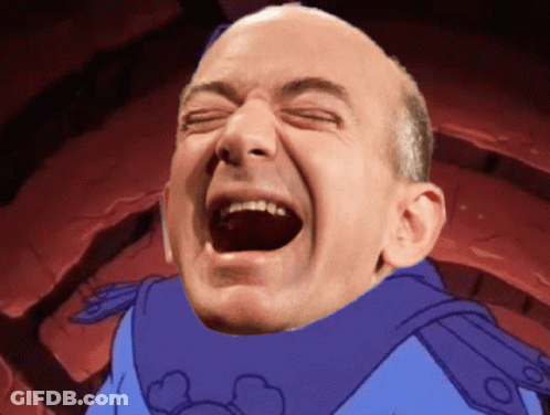 Bald Man Laughing With Mouth Wide Open GIF