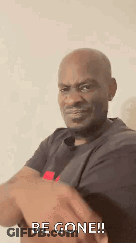 Bald Man Making Funny Face Be Gone GIF