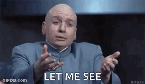 Bald Man Making Funny Face Saying Let Me See GIF