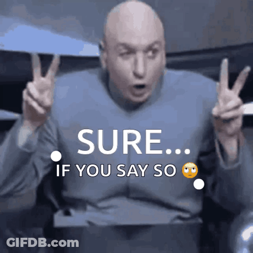 Bald Man Making Peace Sign Sure If You Say So GIF