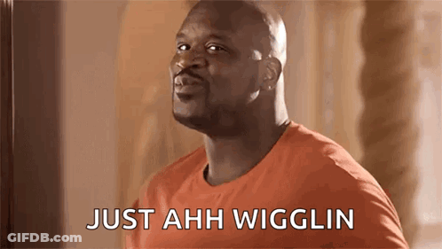 Bald Man Orange Shirt Just Ahh Wiggling GIF