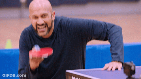 Bald Man Playing Ping Pong GIF