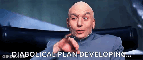 Bald Man Pointing Diabolical Plan Developing GIF