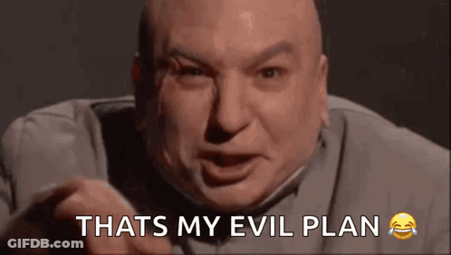 Bald Man Pointing Saying That's My Evil Plan GIF