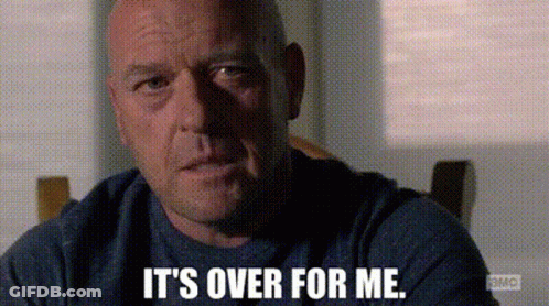 Bald Man Saying It's Over For Me GIF