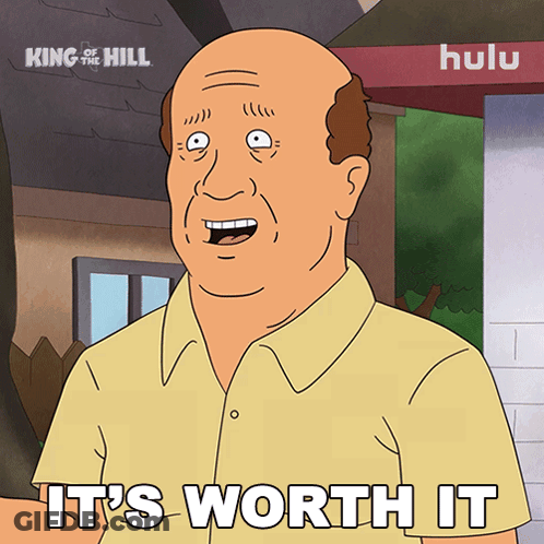 Bald Man Saying It's Worth It GIF