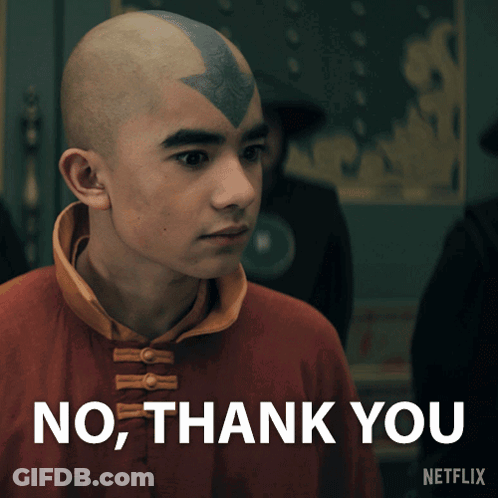 Bald Man Saying No Thank You GIF