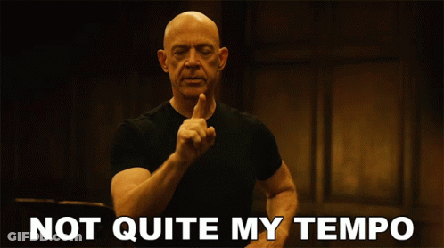 Bald Man Saying Not Quite My Tempo GIF