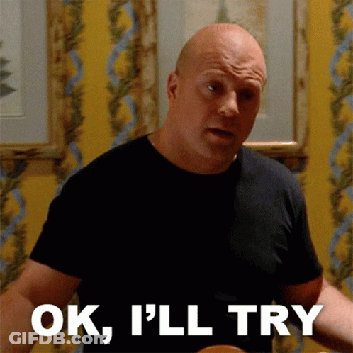 Bald Man Saying Ok I'll Try GIF