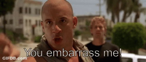 Bald Man Saying You Embarrass Me To Two Men GIF