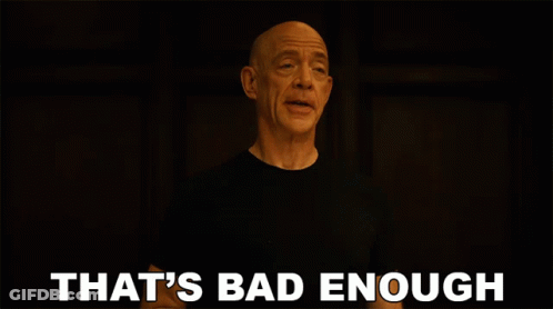 Bald Man Says That's Bad Enough In Dark Room GIF