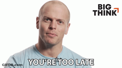 Bald Man Says You're Too Late GIF