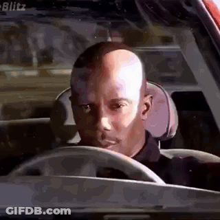 Bald Man Sitting In Car Driver's Seat GIF